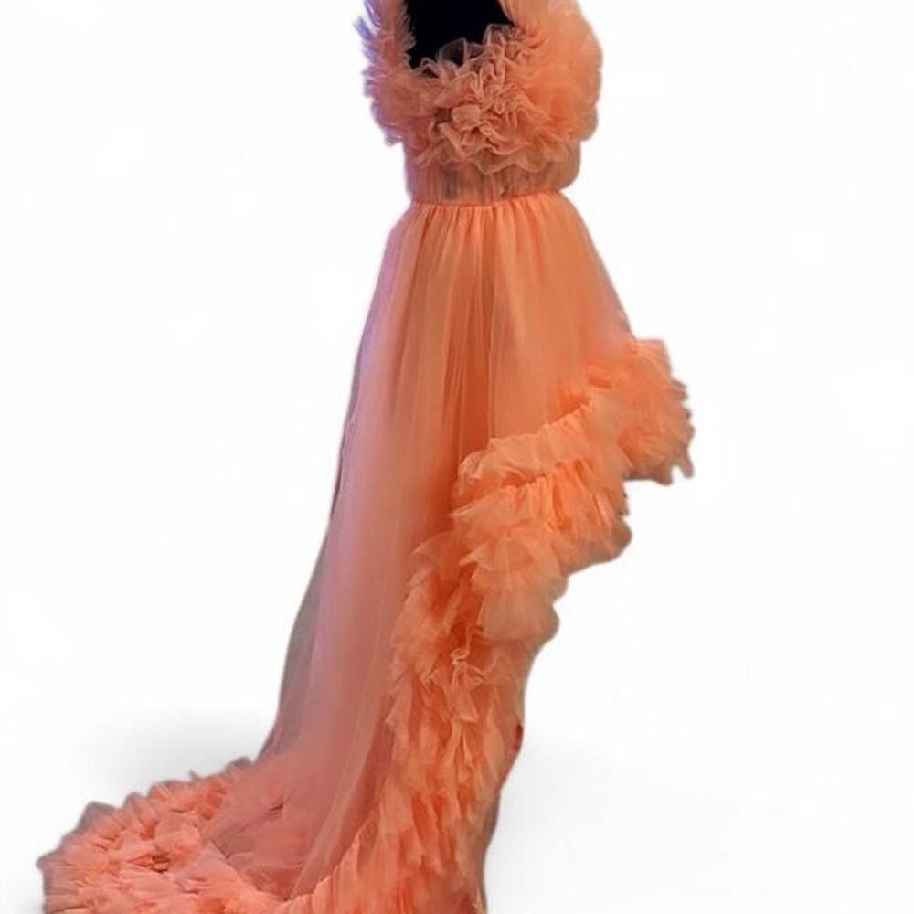High Low Peach Tulle Formal Gown – Princess Corset NWT